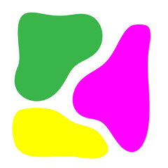 three abstract blobs