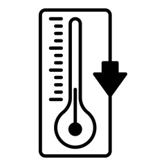 the temperature decreases indicated by the thermometer