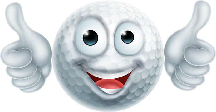 golf ball thumbs up cartoon character clip art preview