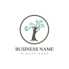 Obraz premium tree logo design with template vector concept