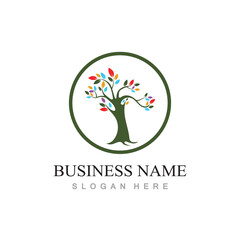 tree logo design with template vector concept