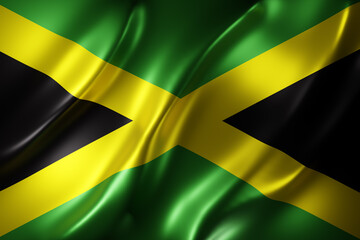  Jamaica 3d flag - obrazy, fototapety, plakaty