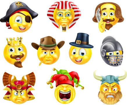 History Emoji Emoticon Set