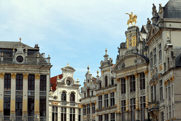 Obraz premium White and gold facades from the Grand Place in Brussels