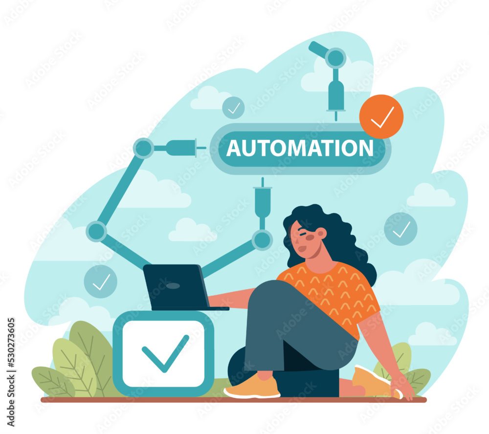Poster automation concept. automated systems or ai working for manufacturing
