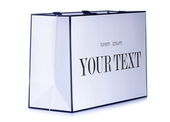 White shopping bag on white background isolation
