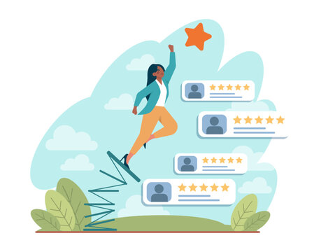 Stimulus concept. Character motivation boost, moving forward