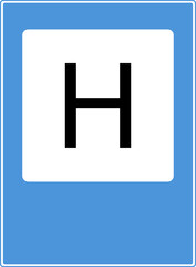 Fototapeta premium Road signs of the service. Road hospital point.signs-service