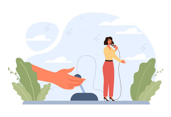 Manipulation and control over people concept. Puppet masters' hands i