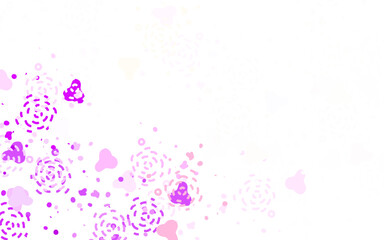 Light Pink, Red vector pattern with random forms.