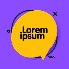 3d Speech Bubble Shape. Vector chat box banner. Sticker, tag, badge template with space for text.