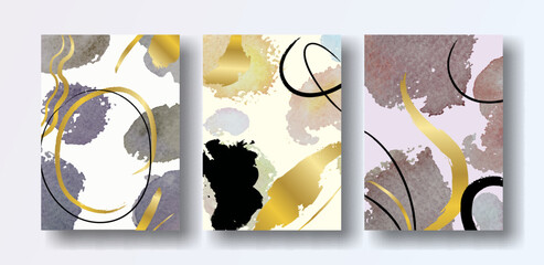 Watercolor abstract trendy universal artistic background painting templates.