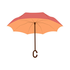 vector illustration of open umbrella in flat style. Umbrella in autumn boho colors.