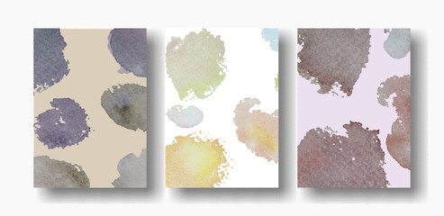 Watercolor abstract trendy universal artistic background painting templates.