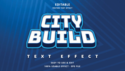 city build editable text effect with modern and simple style, usable for logo or campaign title