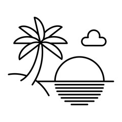Nature beach landscape icon