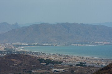 Coastline view from the mountains in Mojacar