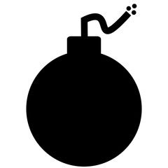 Icon Bombe in schwarz als Symbol für Terror, Gefahr oder Explosion