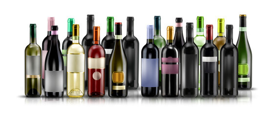 composition of mixed wine bottles