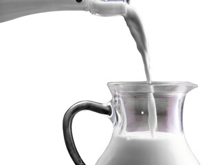milk poured into a jug