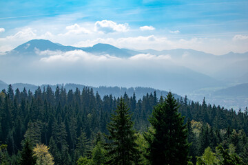 mountains in the morning