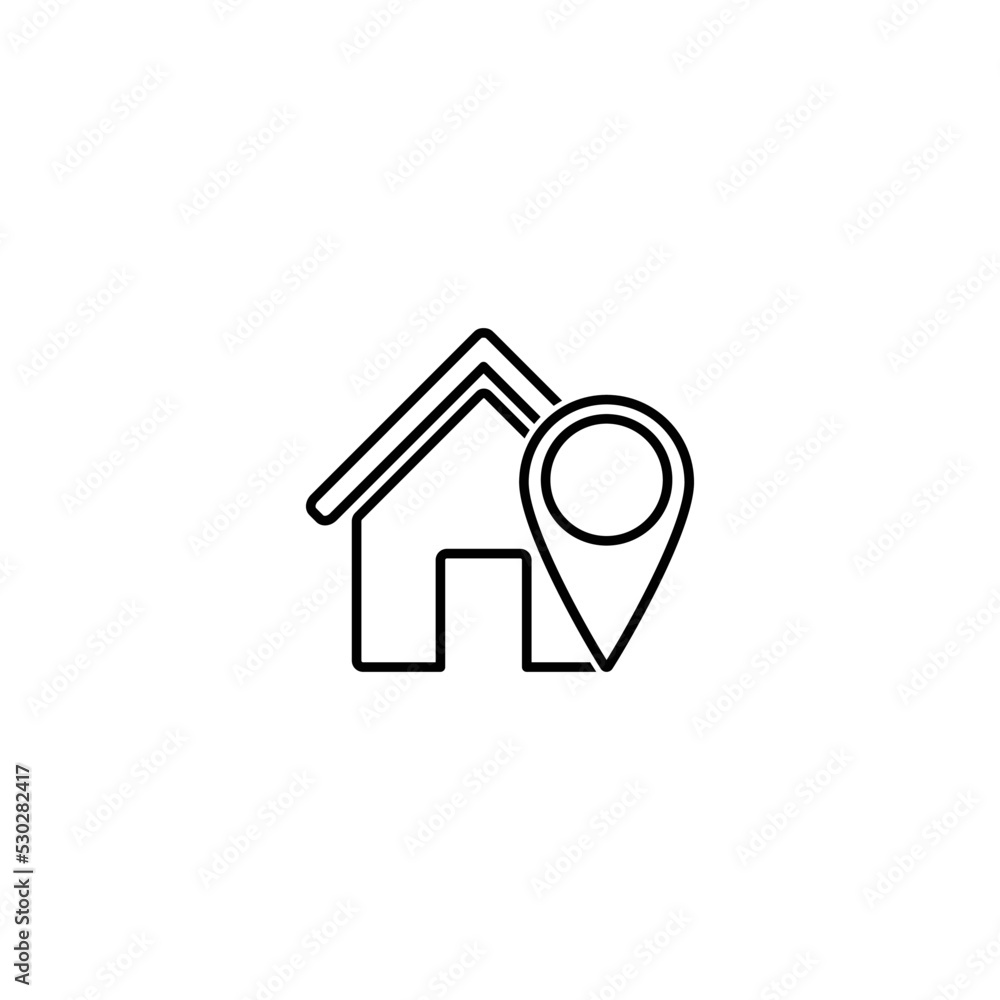 Poster house point icon vector, home and map pointer