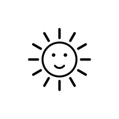 smilling sun icon. weather icon