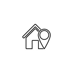 House point icon vector, home and map pointer 