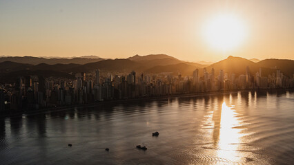 Beach view in Camboriu or Praia do Rosa, Drone View