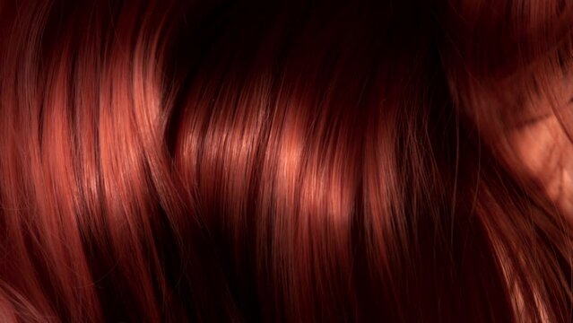 Super Slow Motion Shot of Waving Red Hair at 1000 fps.