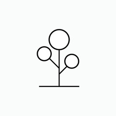 Tree Icon. Vegetation Symbol  Within Line Art Style - Vector.   