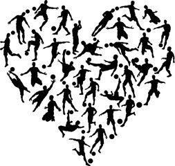 Soccer Silhouettes Heart