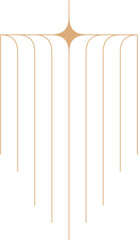 Minimal Macrame Illustration. Boho Line Decorative Vector Element