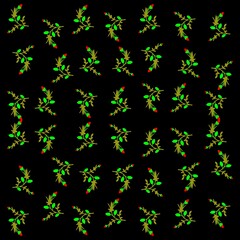 Fabric design with black background 