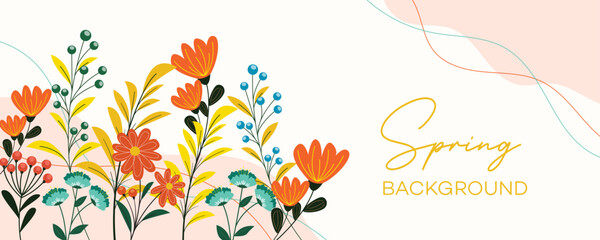 Floral background design. Floral banner template design