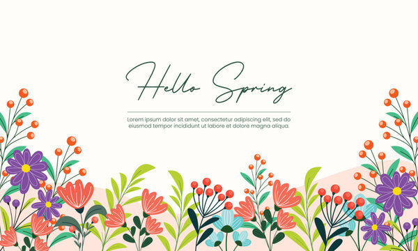 Banner Floral background design. Vector floral template design