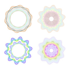 Watermark ,Guilloche rosetta  , design for  background for certificate, security element for background