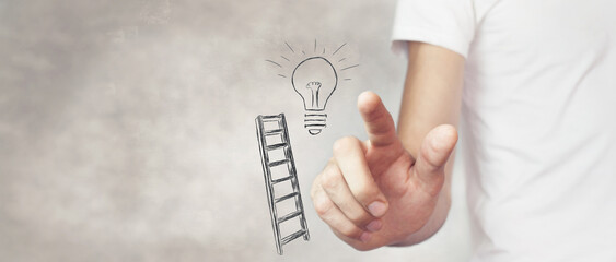 Creativity for business idea, thinking and brainstorming for new idea or opportunity, career path...