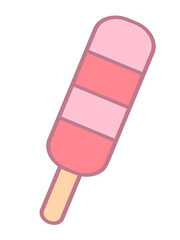 Ice cream illustration, colorful flat simple ice cream icon illustration.