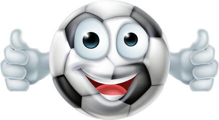 Plakat Cartoon Football Ball Man Character