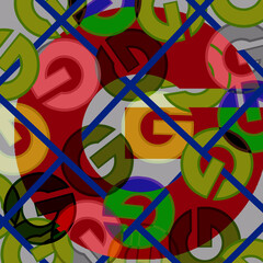 Fototapeta premium G Letter Geometric Pattern Multicolor background design