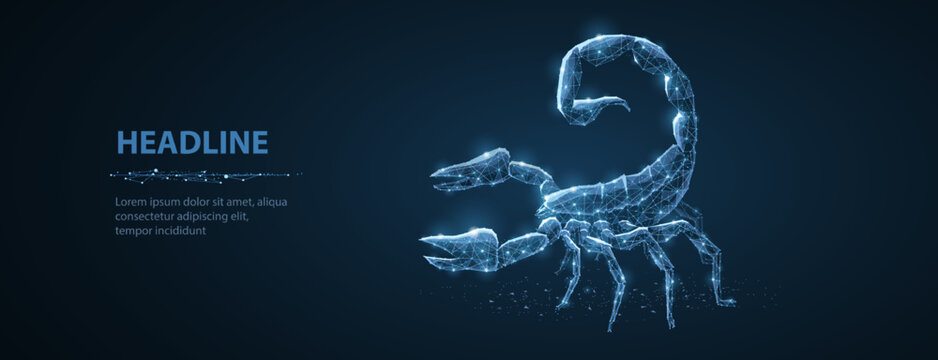 Scorpio. Abstract 3d scorpio isolated illustration on blue.