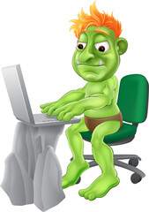 Internet troll concept