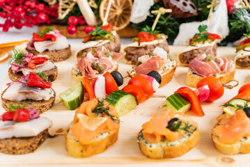 Christmas appetizers on the table