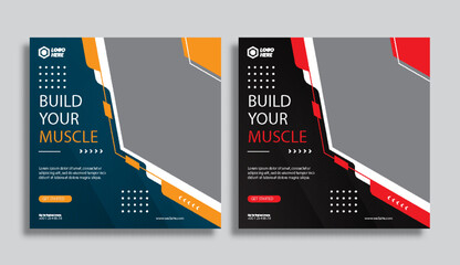 Modern fitness social media template