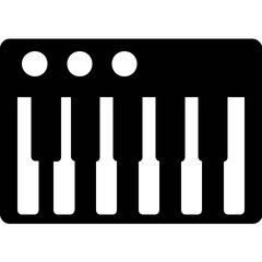 Piano Keys Glyph Vector Icon