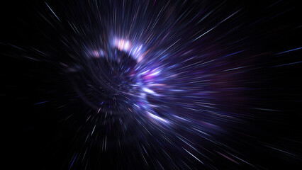 Abstract violet fireworks. Fantastic holiday background. Digital fractal art. 3d rendering.