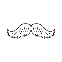 Vector hand drawn doodle sketch mustache isolated on white background