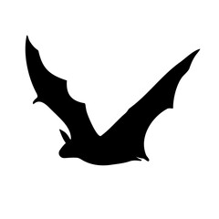 Vector hand drawn doodle sketch bat silhouette isolated on white background