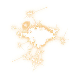 Obraz premium Sparkler bengal fire effect as isolated PNG element on transparent background